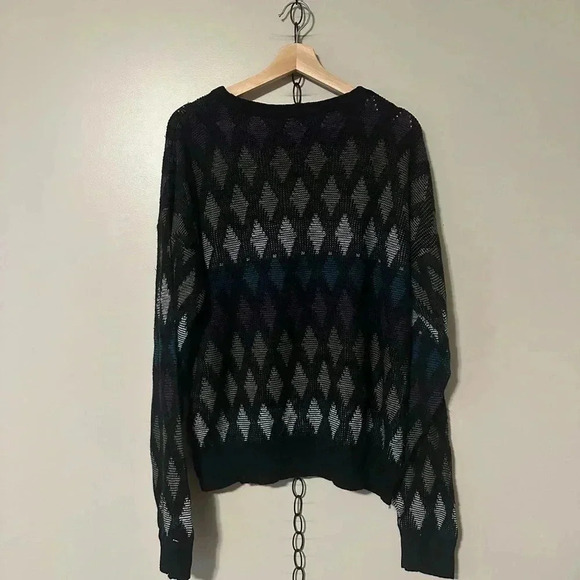 Vintage  Diamond Striped Sweater Size XL - Picture 2 of 6